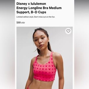 lululemon athletica x disney sports bra - size 10